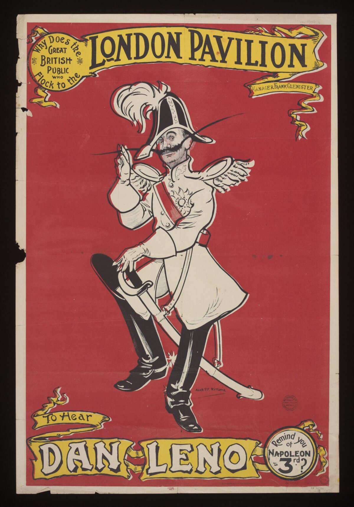 Vintage London Pavilion Dan Leno Poster