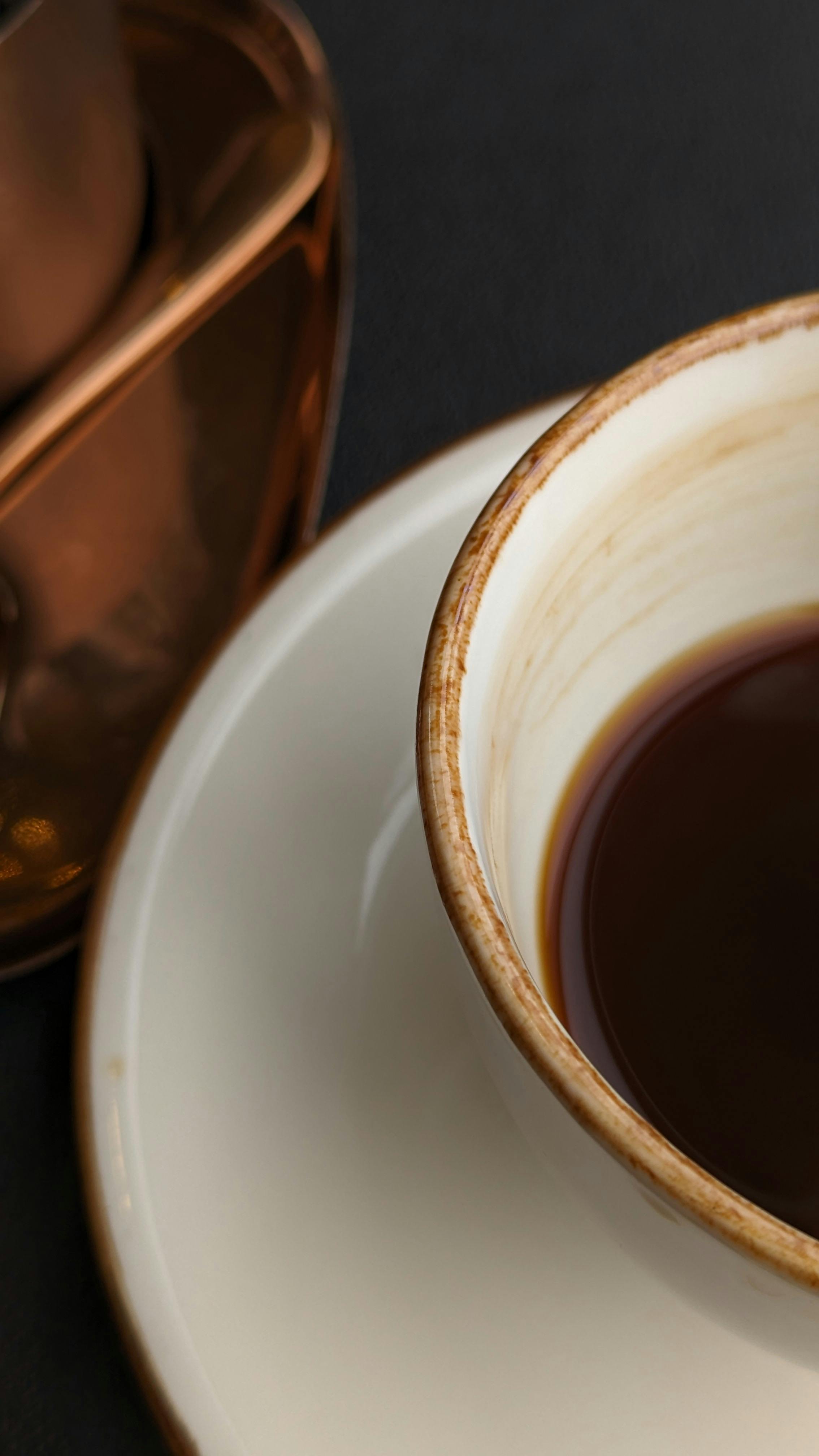Close-Up of Black Coffee in a Cup