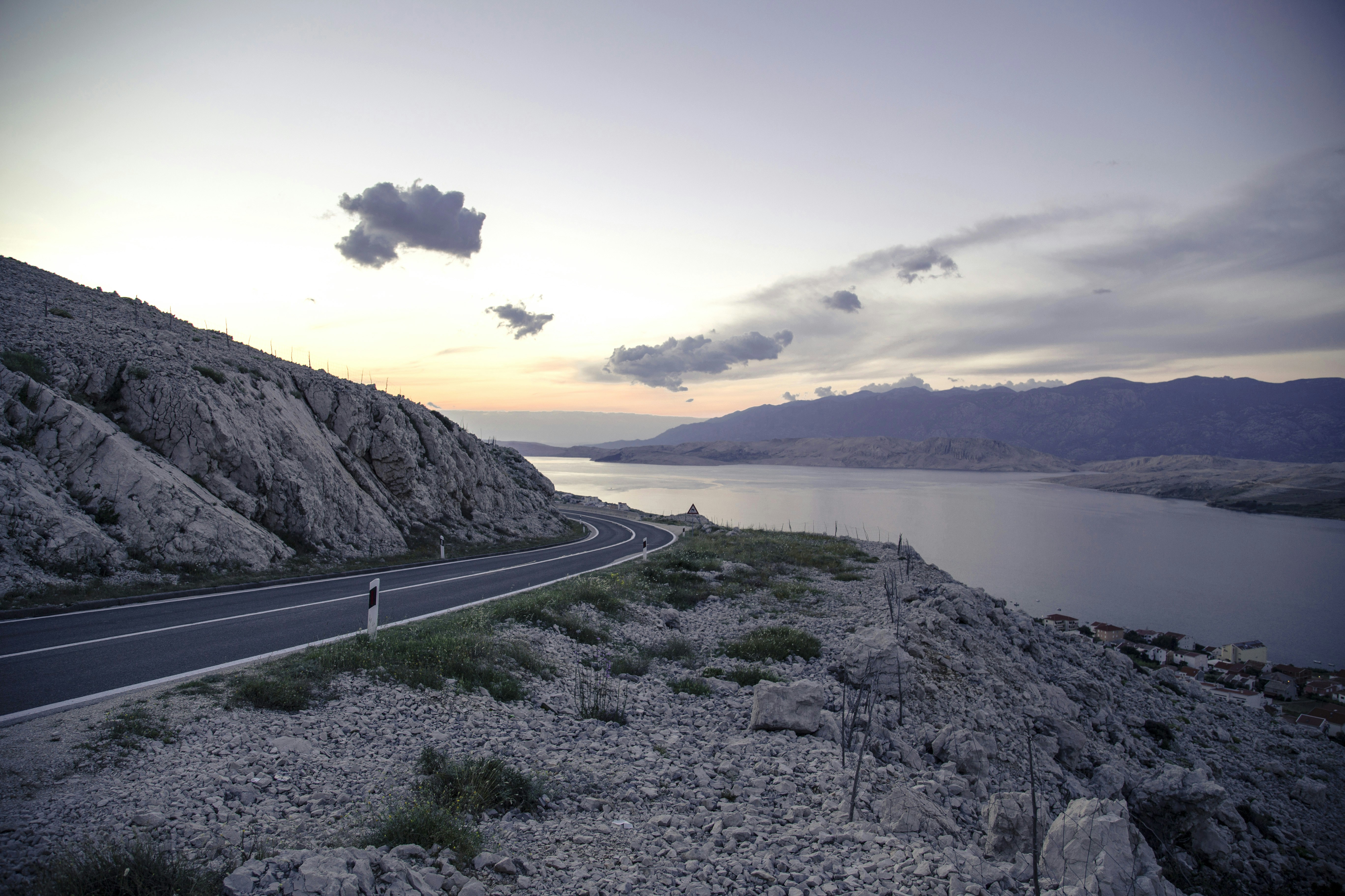 Coastal Winding Road at Dusk