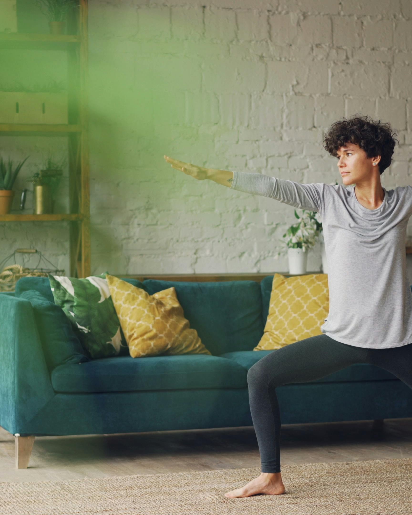 Woman Doing Yoga At Home