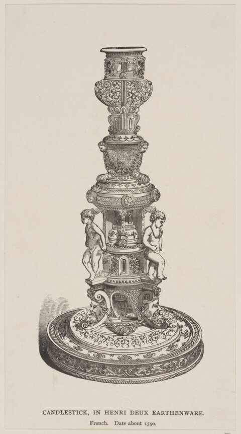 1550 French Earthenware Candlestick