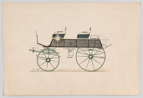 Vintage Horse-Drawn Carriage Design Sketch