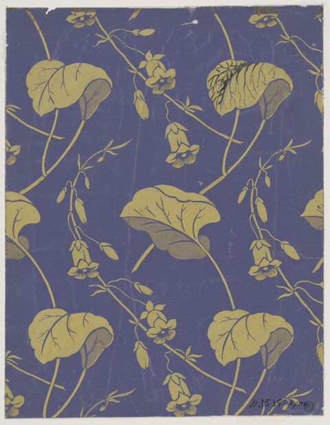 Yellow on Blue Floral Pattern