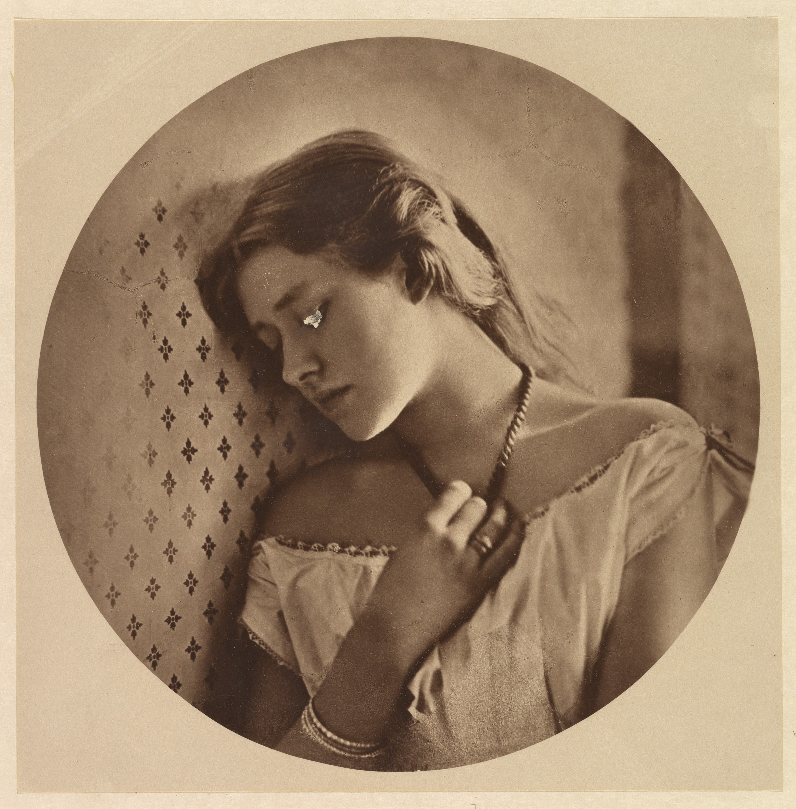 Vintage Portrait of Sleeping Young Woman