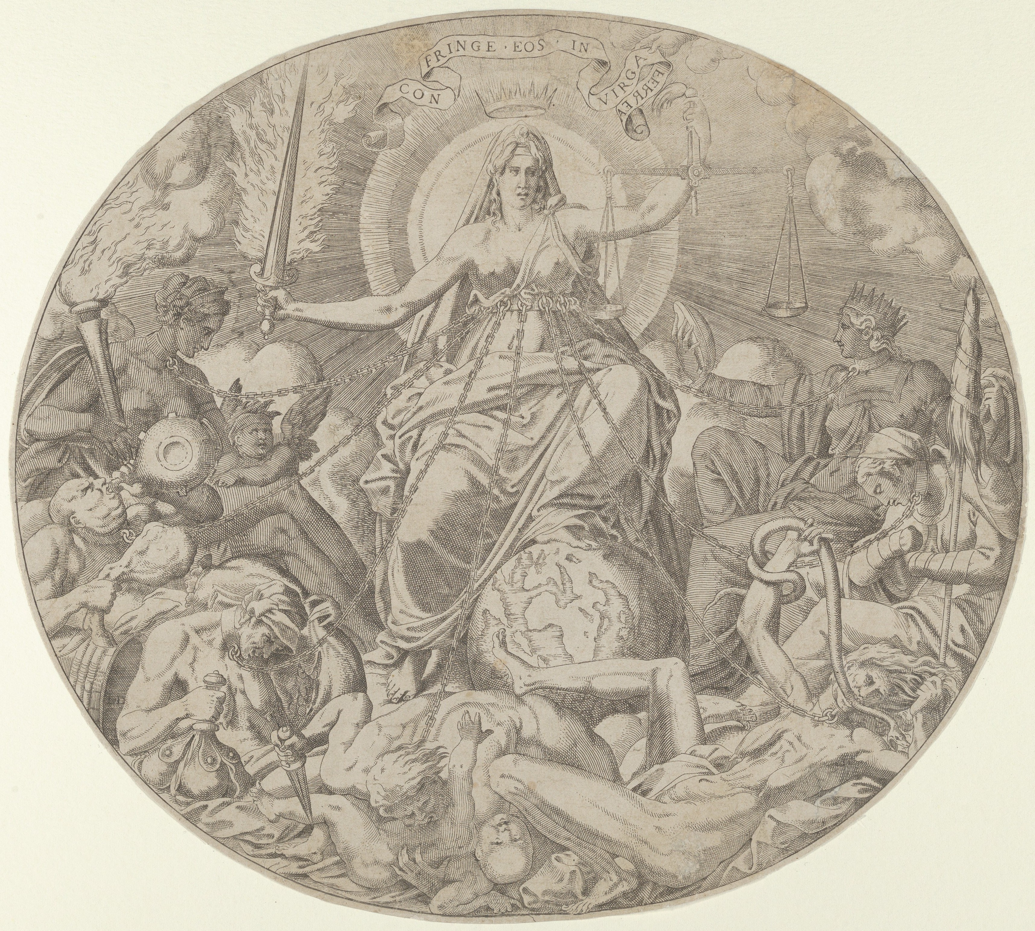 Divine Justice Allegorical Engraving