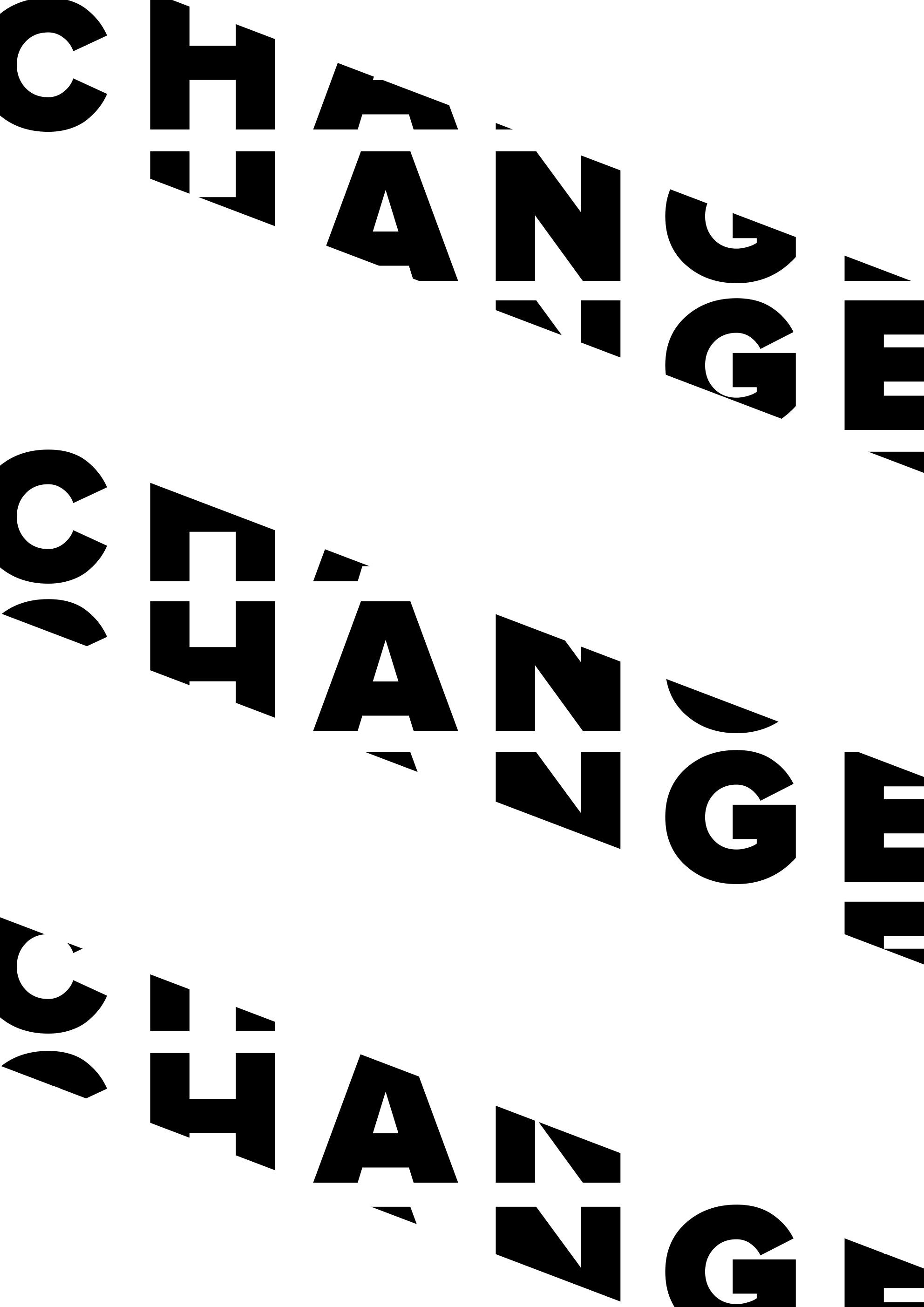 Repeating Shifted CHANGE Typography
