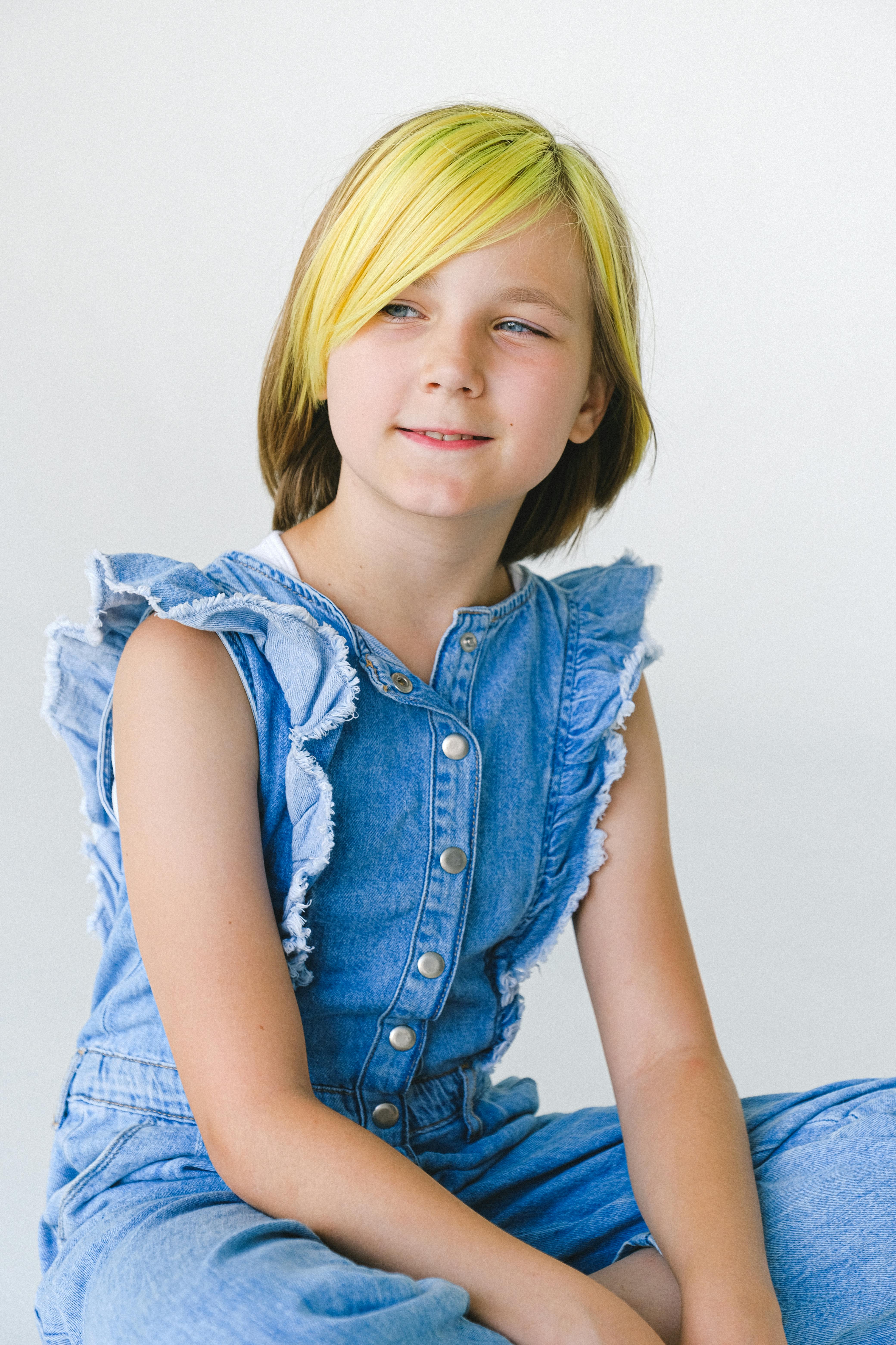 Girl with Bright Yellow Dyed Hair