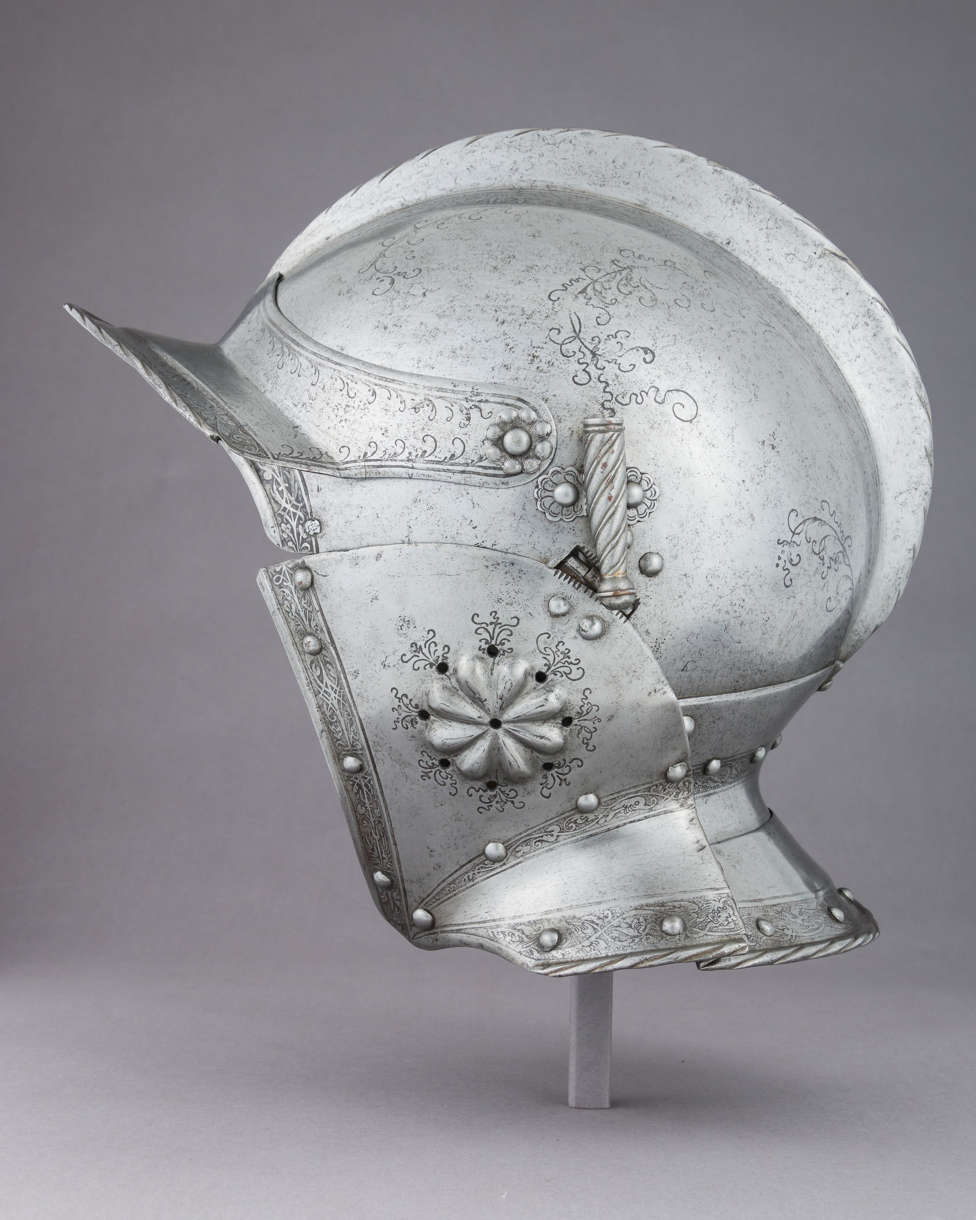 Engraved Medieval Knight Helmet
