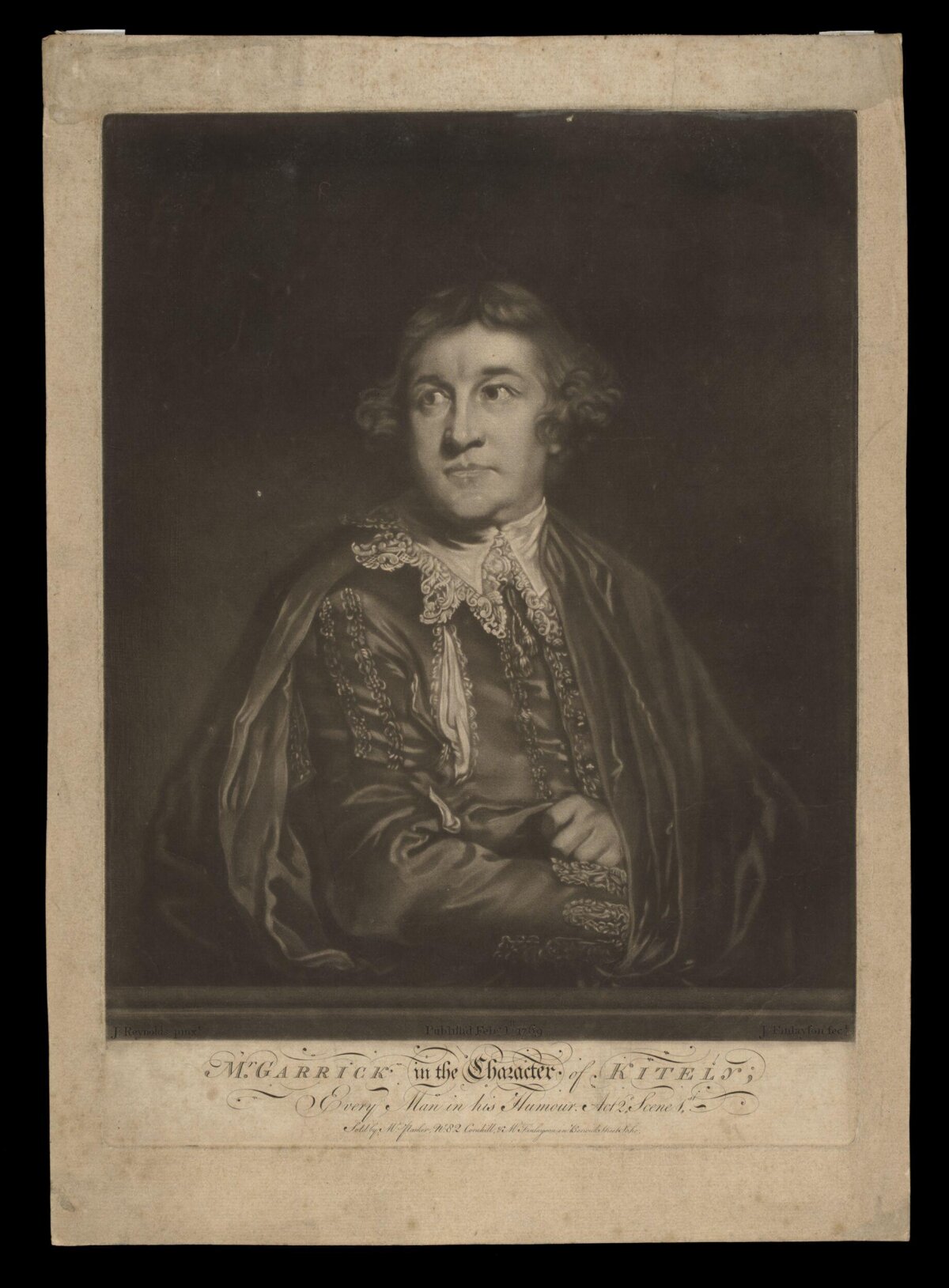 Antique Portrait of Garrick as Kitely