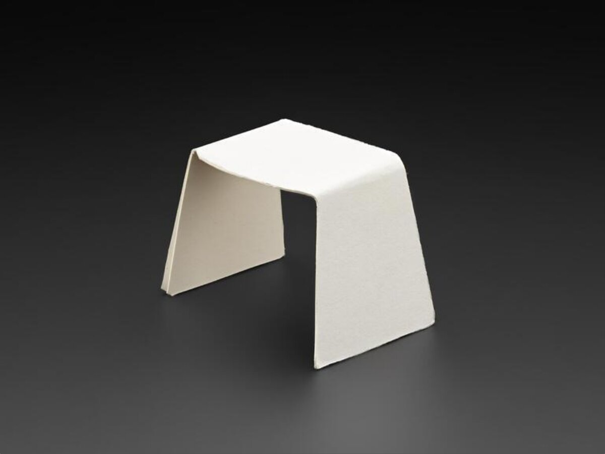 White Folded Paper Stool