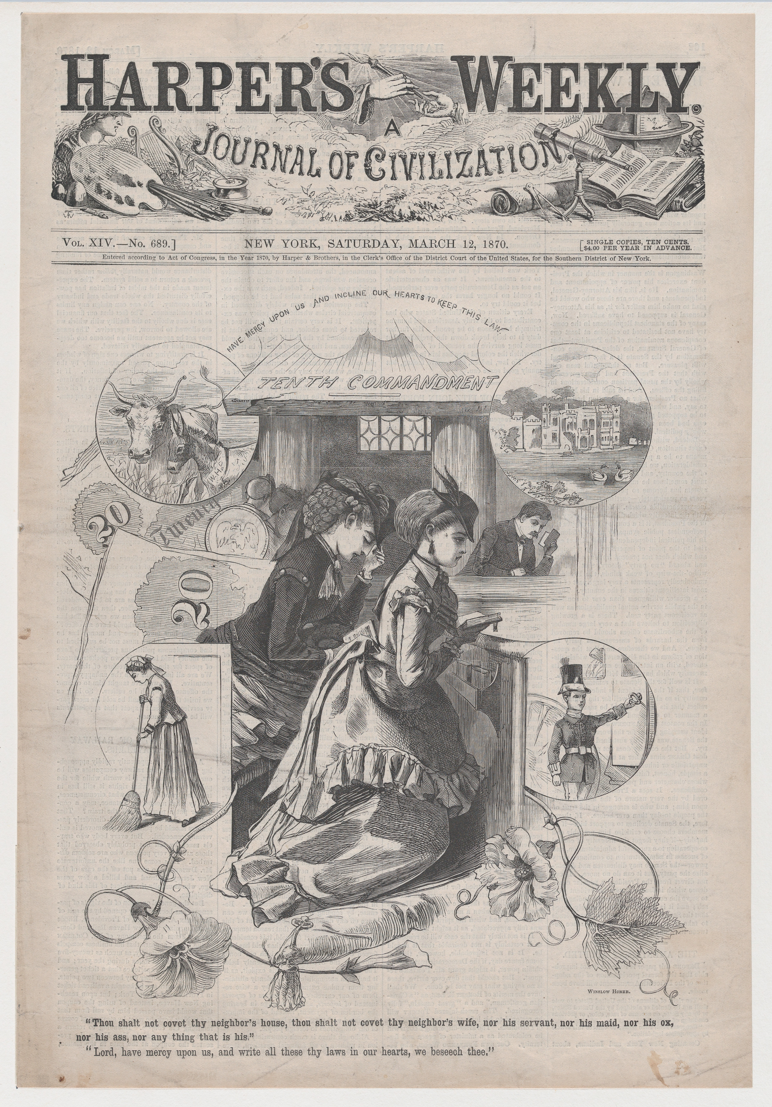 1870 Harper's Weekly Front Page