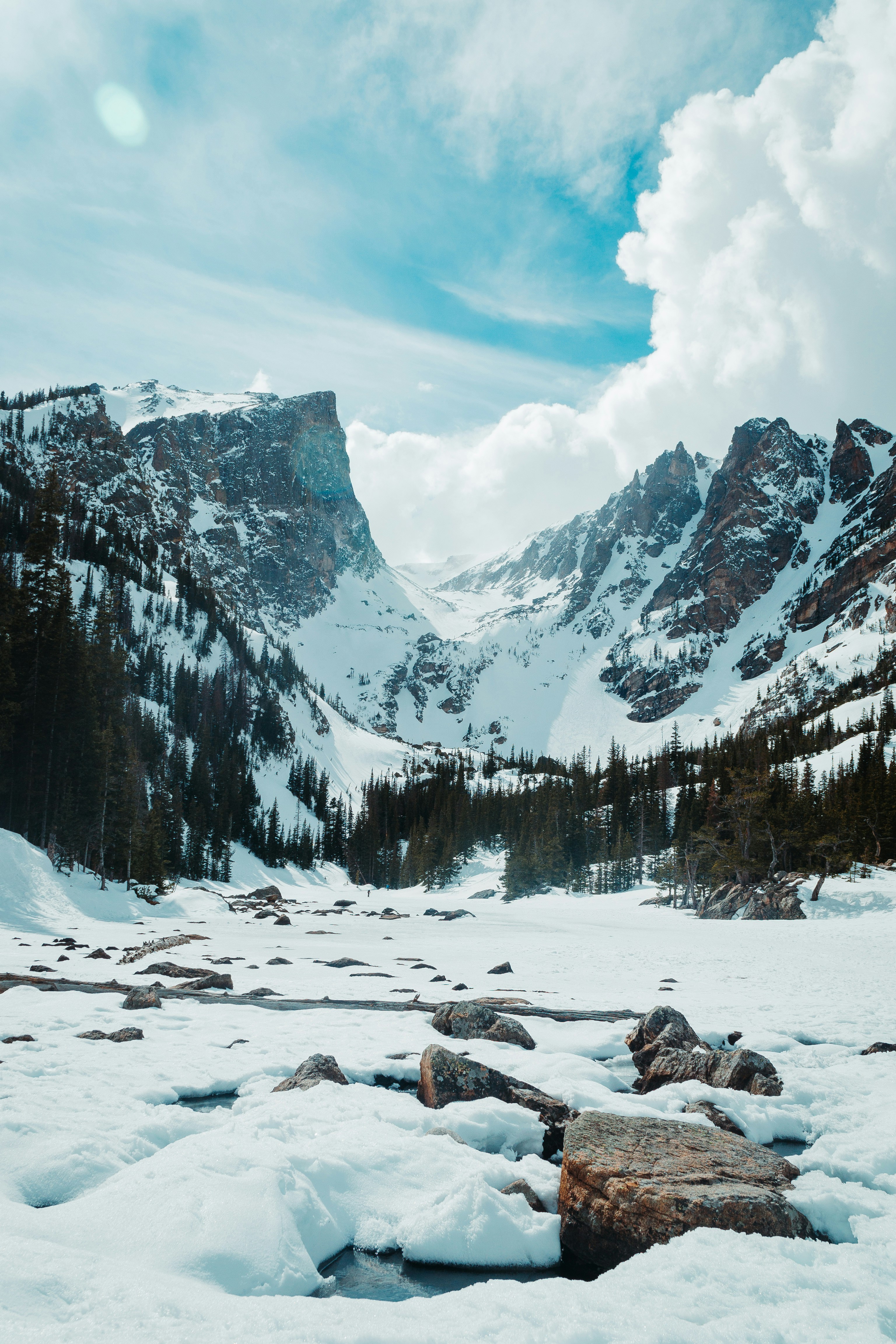 Snow-covered Mountain Valley
