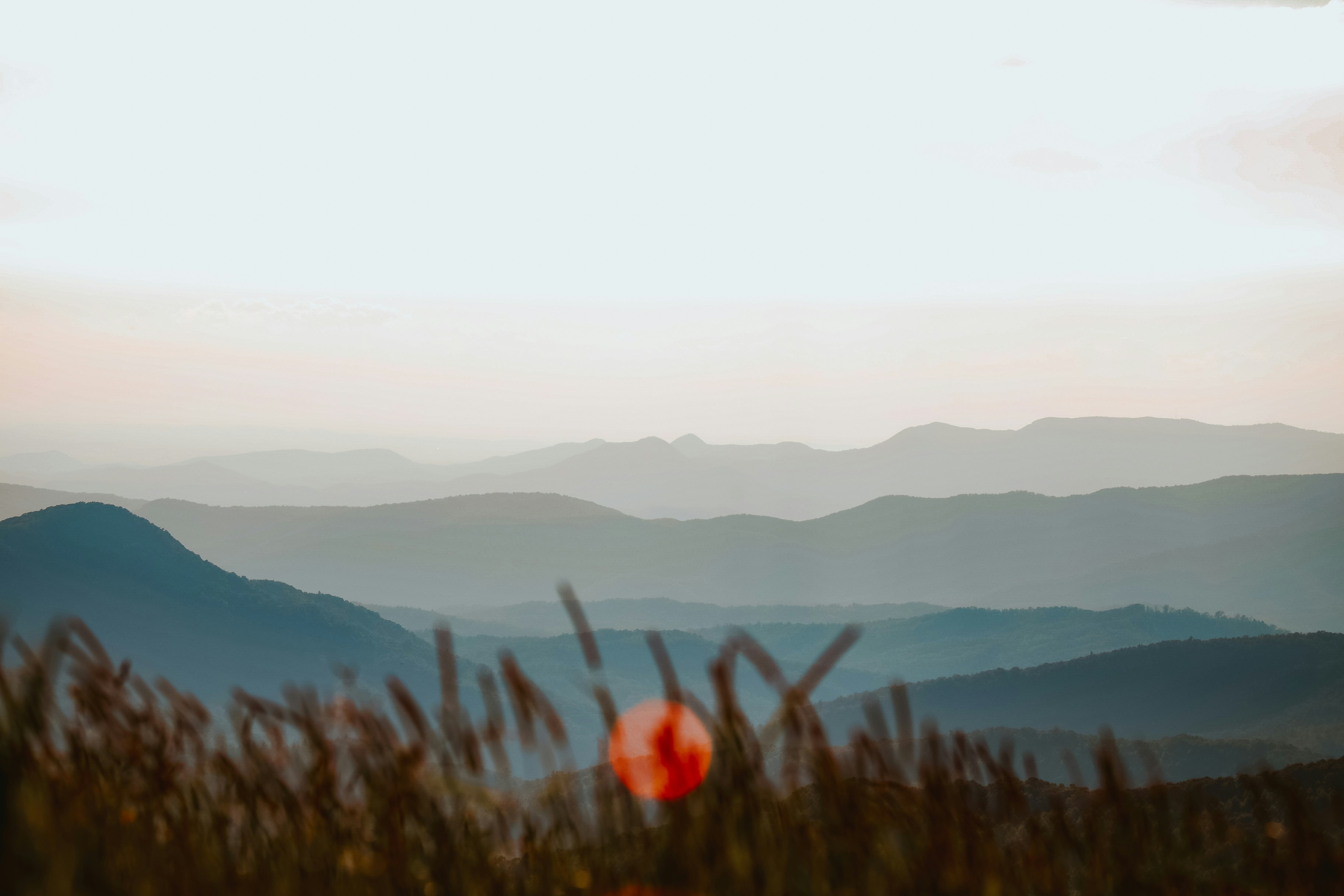 Layered Mountains at Sunset