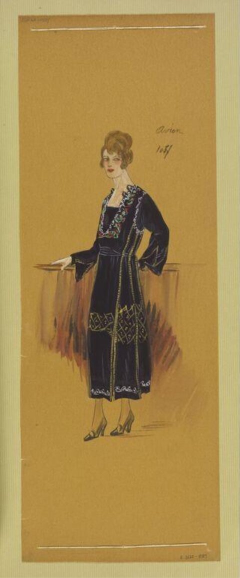 Vintage Black Dress Fashion Sketch