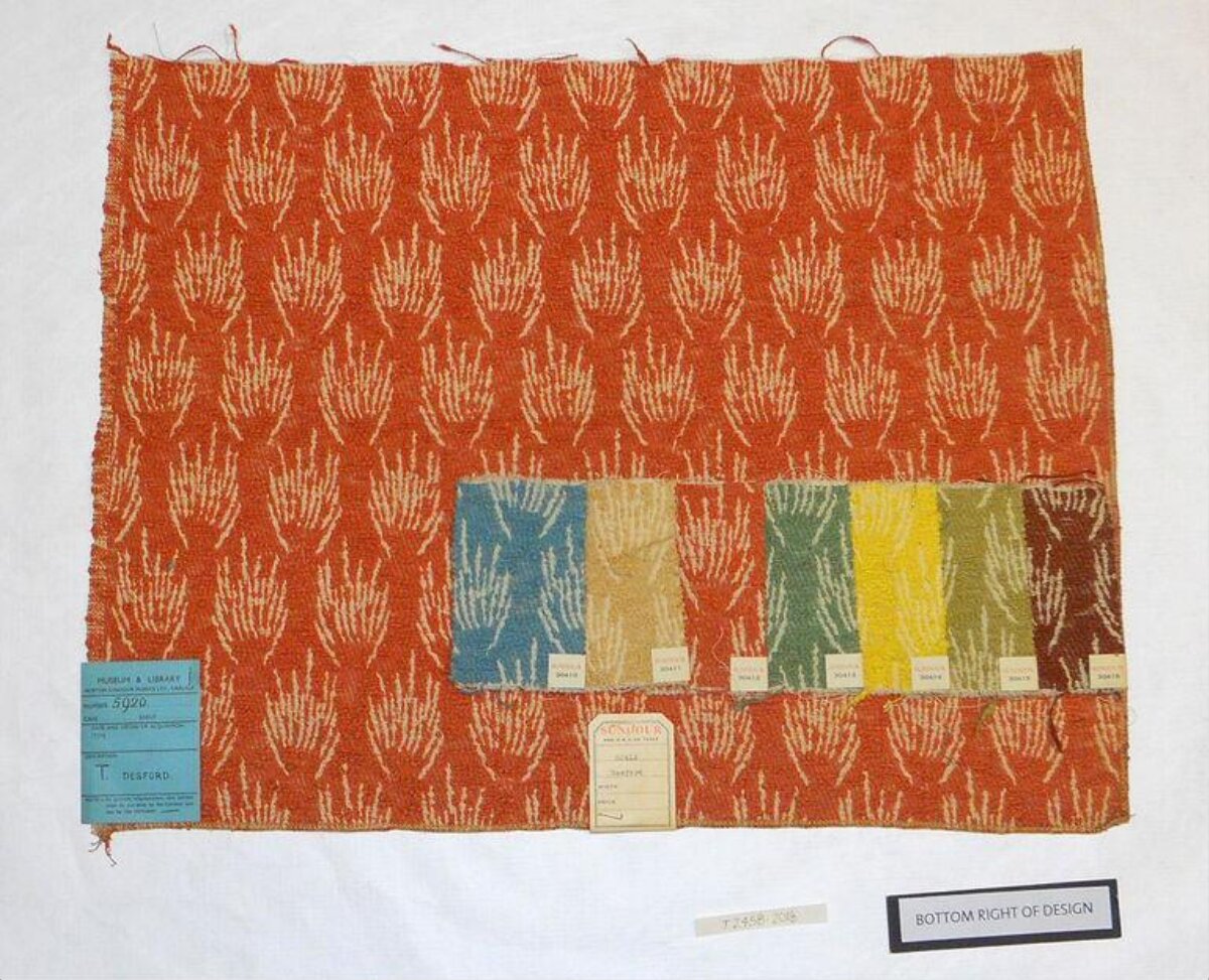 Vintage Patterned Textile Fabric Sample