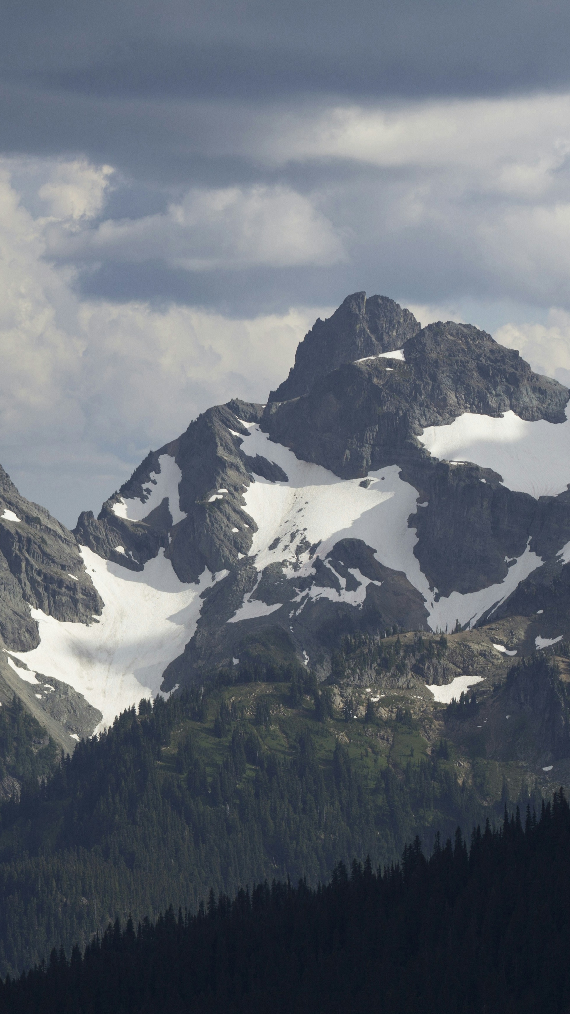 Snow-Capped Rugged Mountain
