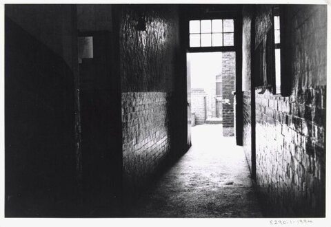 Black and White Brick Corridor