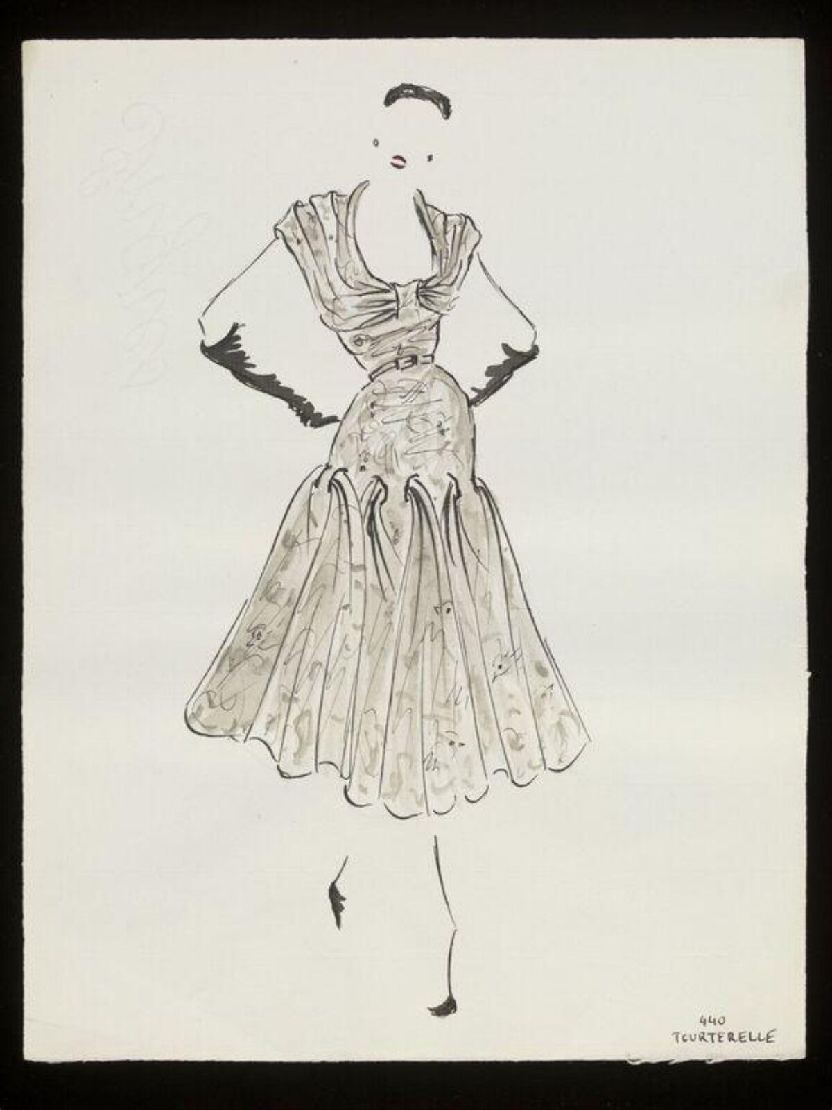 Vintage Dress Fashion Sketch