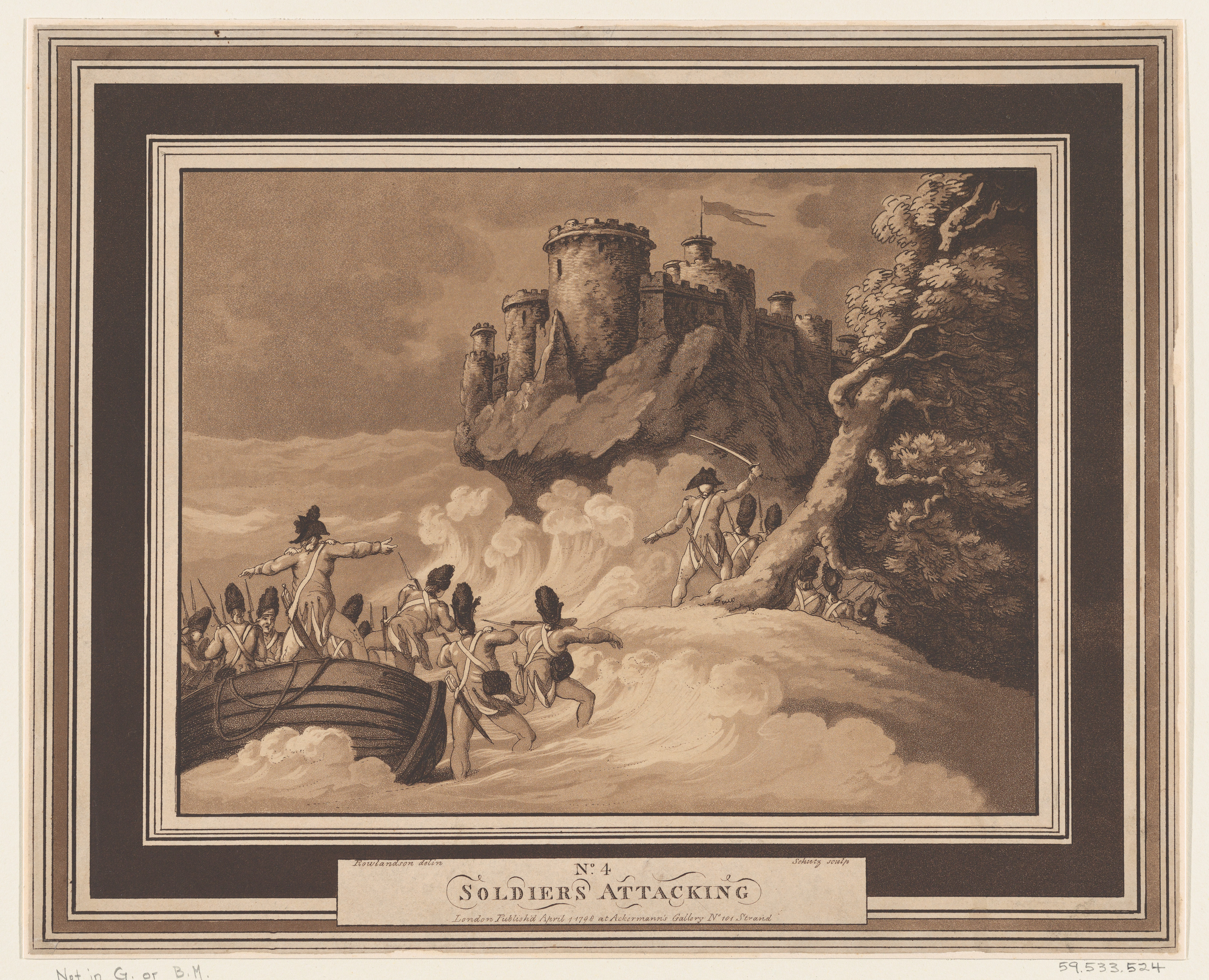 Soldiers Attacking Cliffside Castle