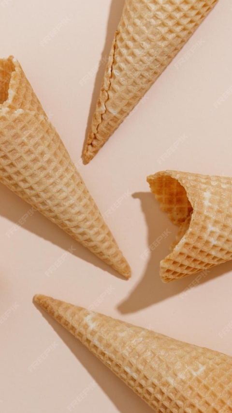 Empty Waffle Ice Cream Cones