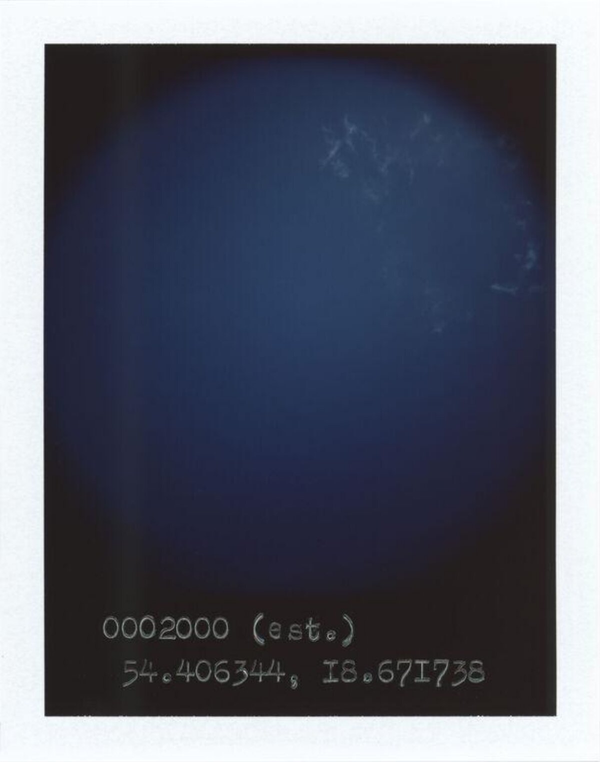 Polaroid Night Sky With Coordinates