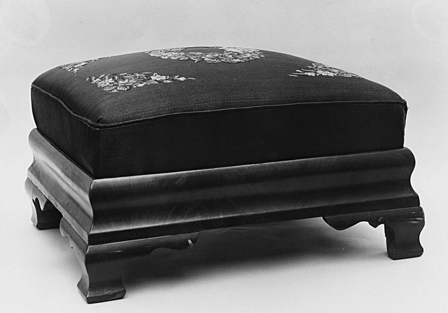 Traditional Upholstered Wooden Footstool