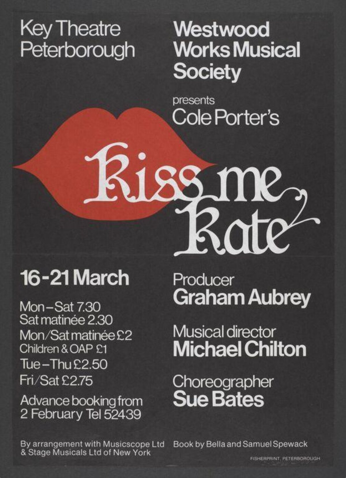 Kiss Me Kate Musical Theatre Poster