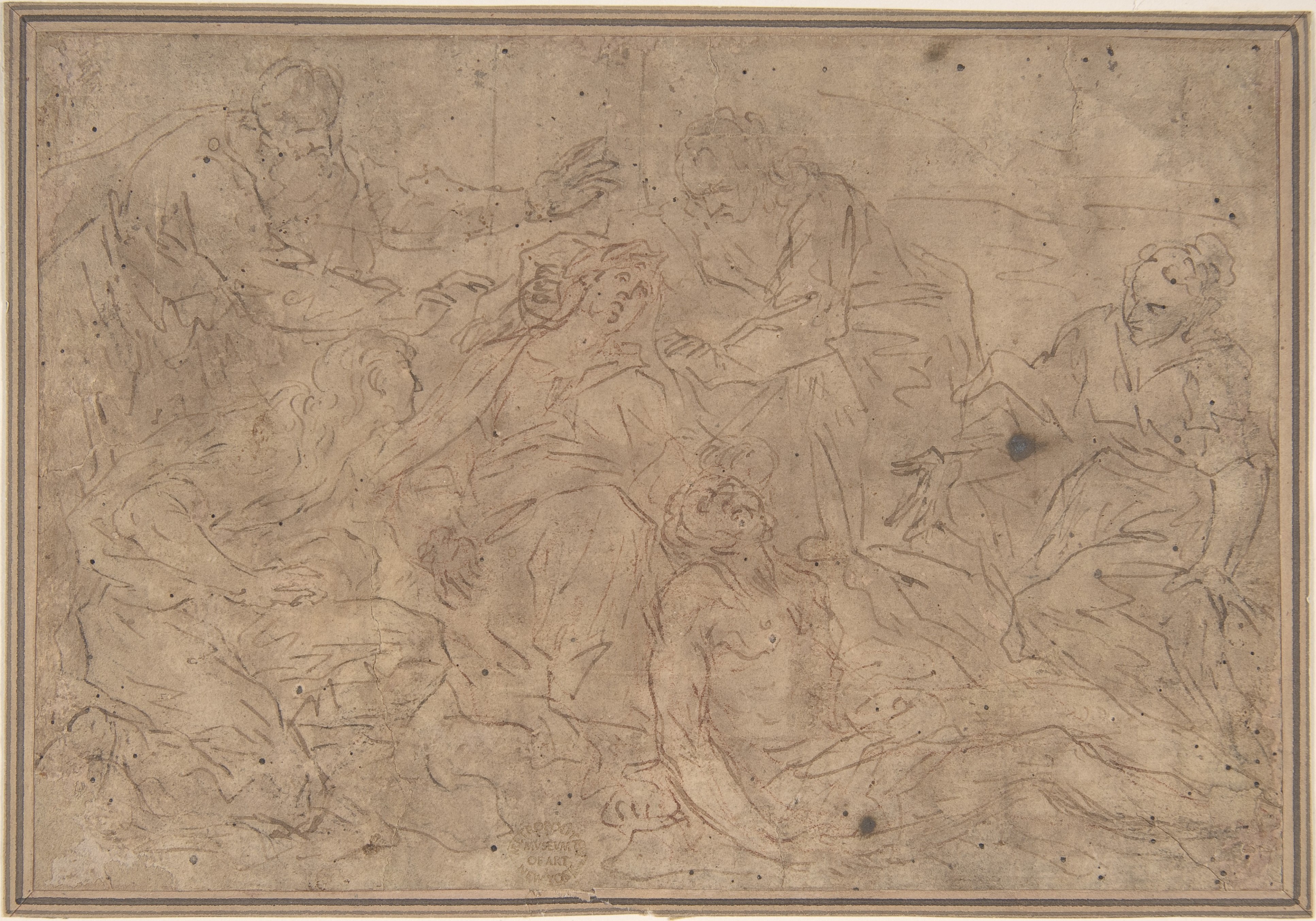 Sketch of Group Mourning Scene