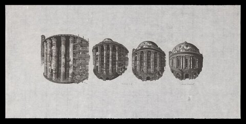 Four Construction Stages of a Domed Building