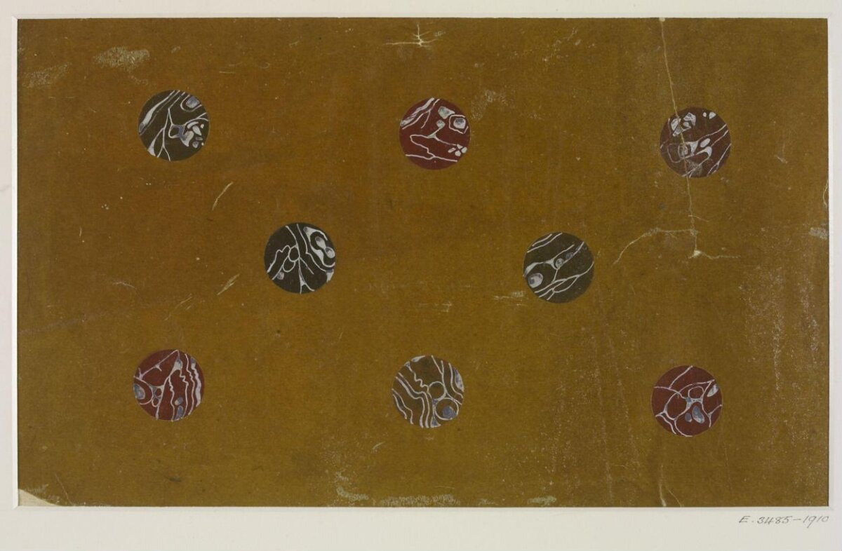 Eight Circular Patterns on Aged Paper