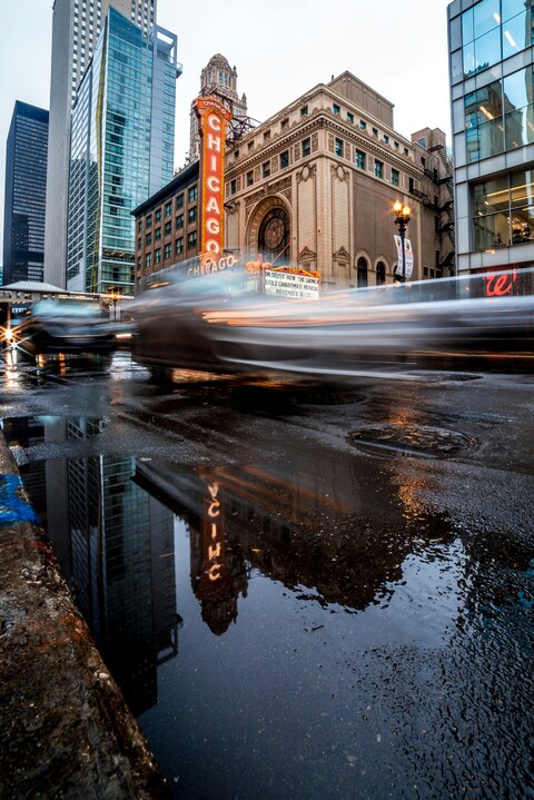 Rainy Chicago Street View