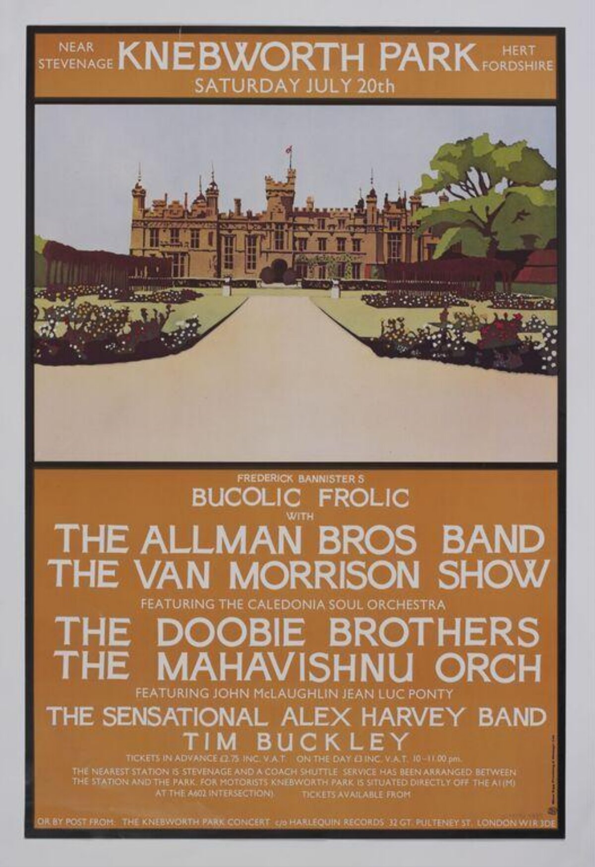 Knebworth Park Bucolic Frolic Concert Poster
