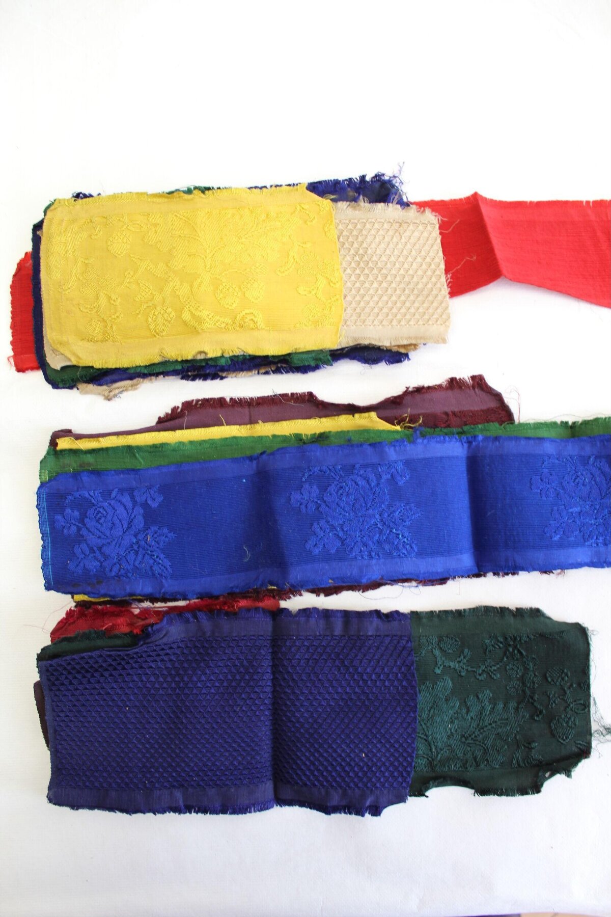 Assorted Colored Textured Fabric Scraps