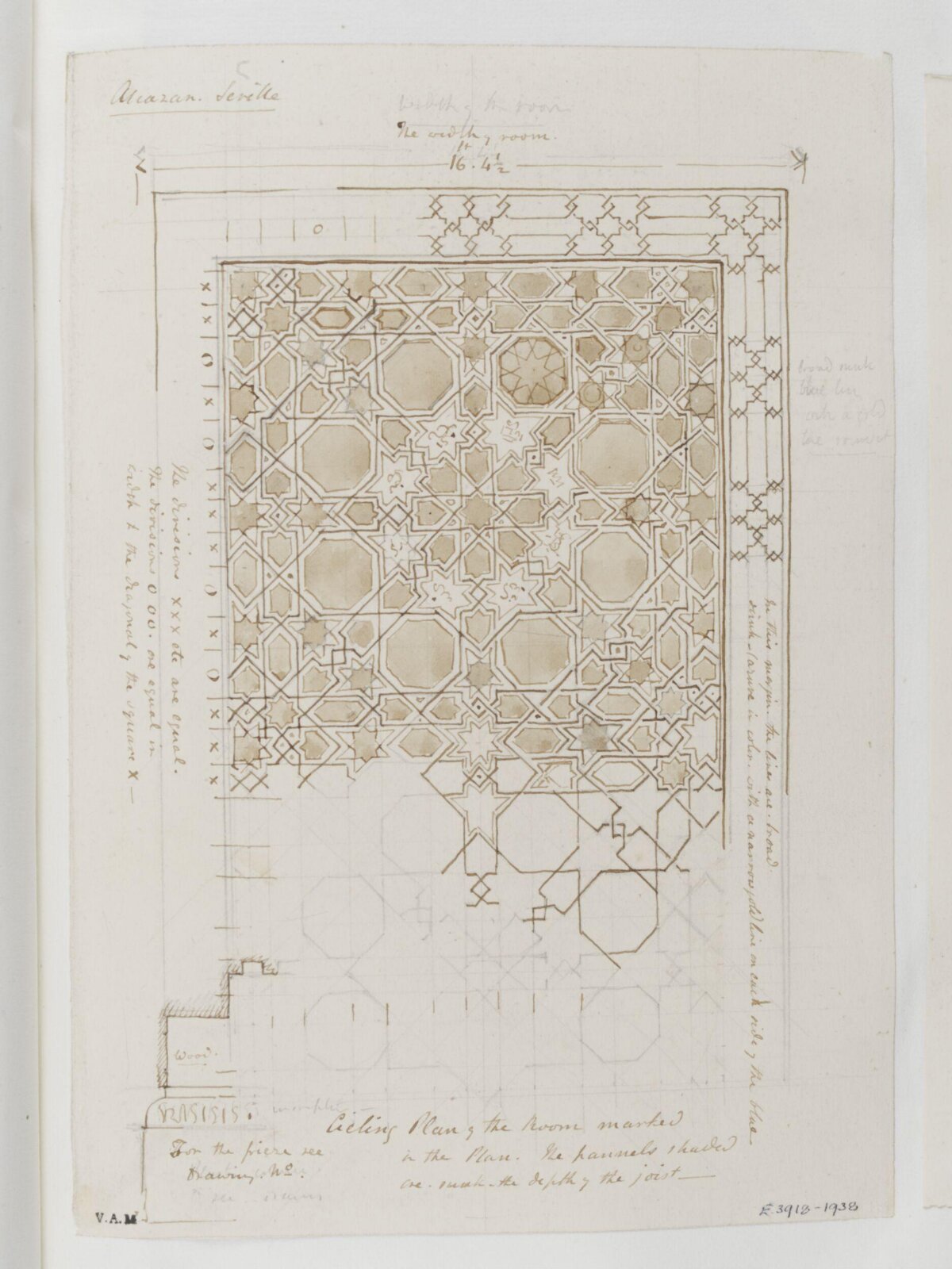 Seville Alcazar Ceiling Plan Sketch