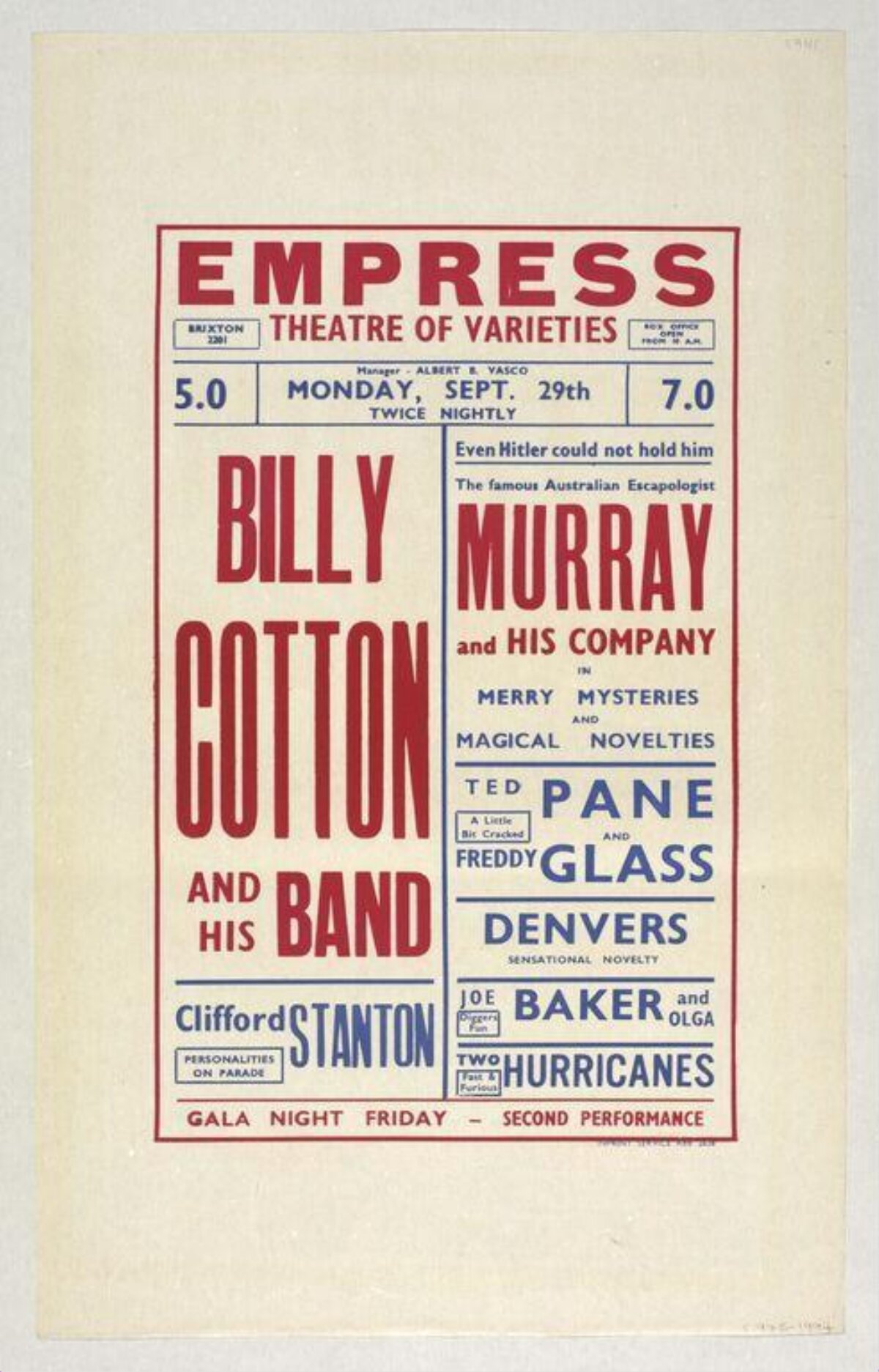 Vintage Empress Theatre Performance Poster