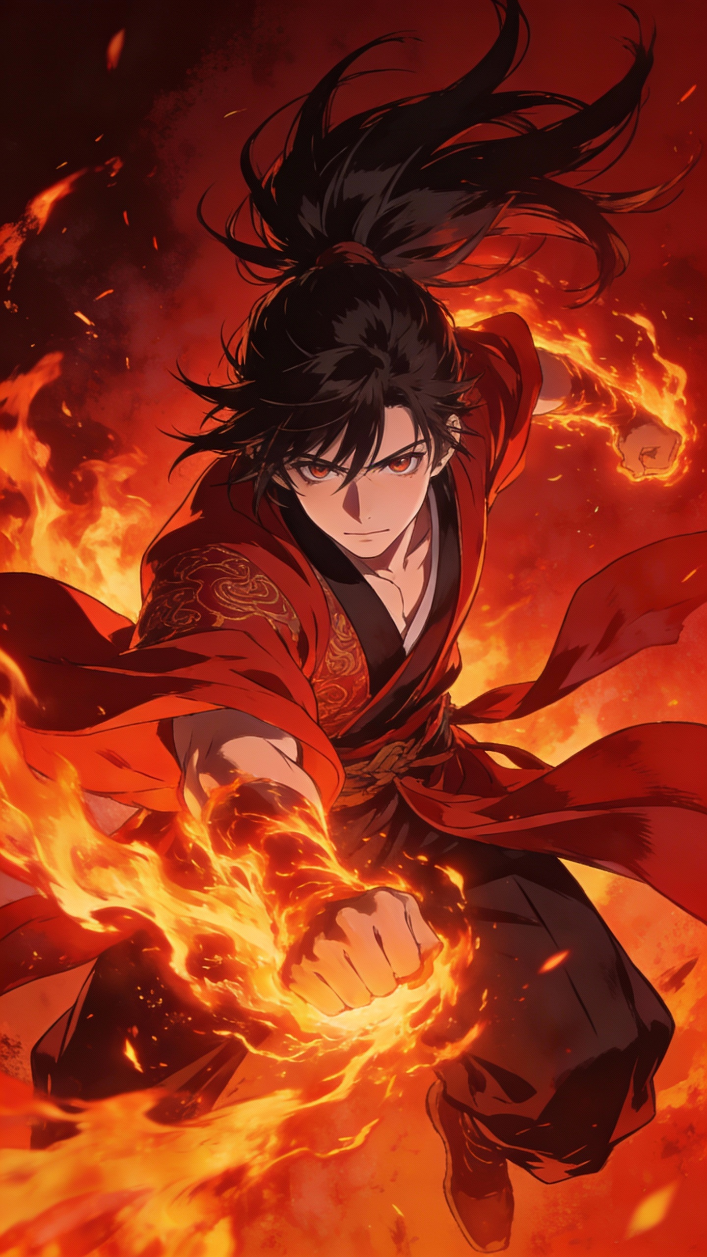 Anime Fire Wielding Martial Artist