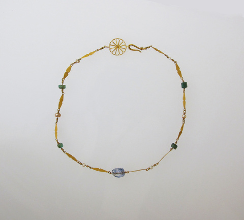 Vintage Beaded Gold Necklace