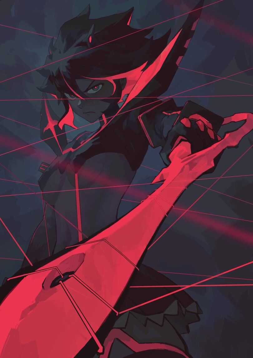 Anime Warrior with Giant Red Blade
