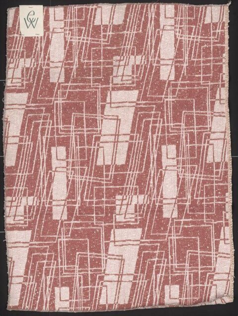 Pink Abstract Geometric Fabric Sample