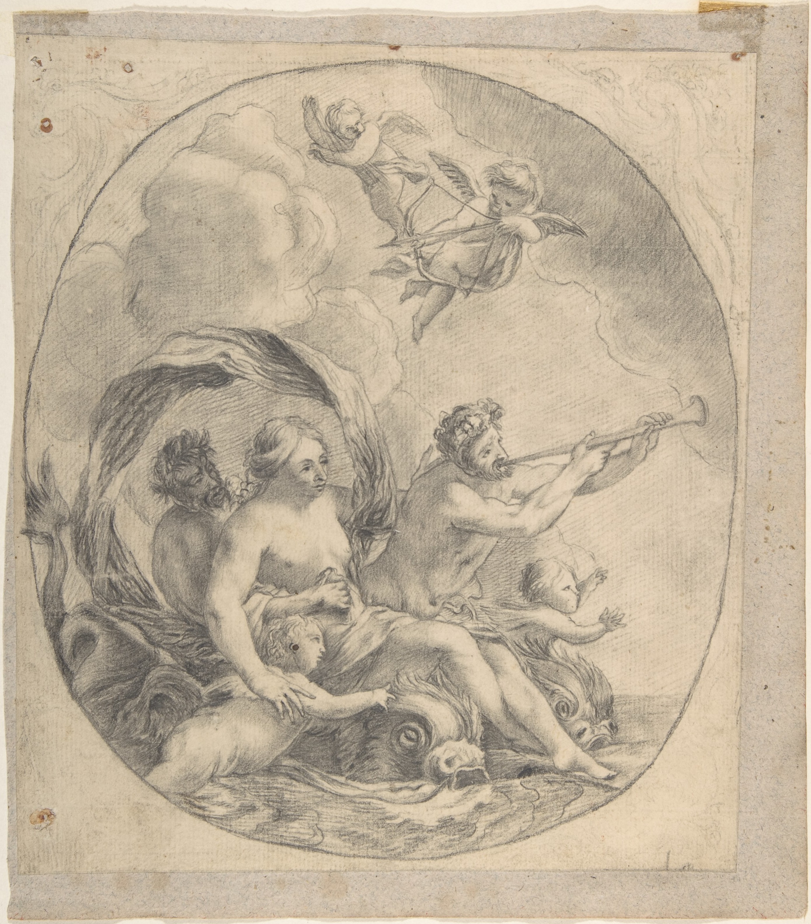 Mythological Sea Scene Pencil Sketch