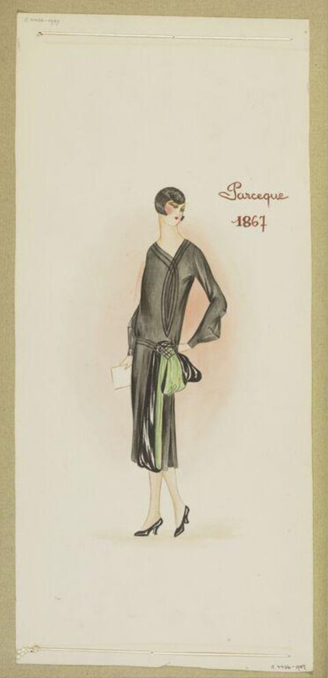 Vintage Dress Fashion Sketch