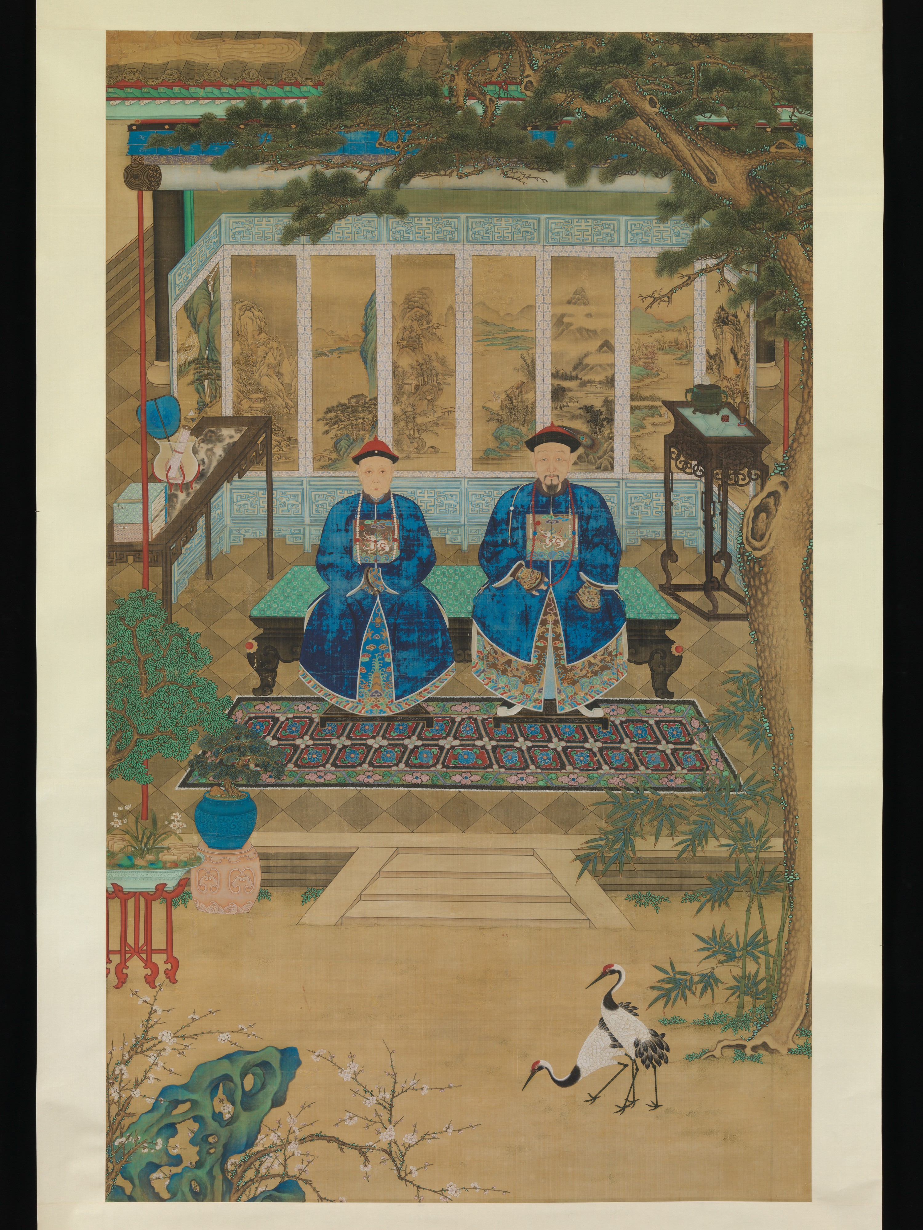 Qing Dynasty Portrait of Two Officials