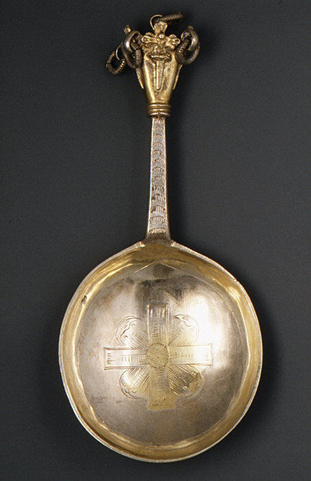 Ornate Antique Gilt Silver Spoon