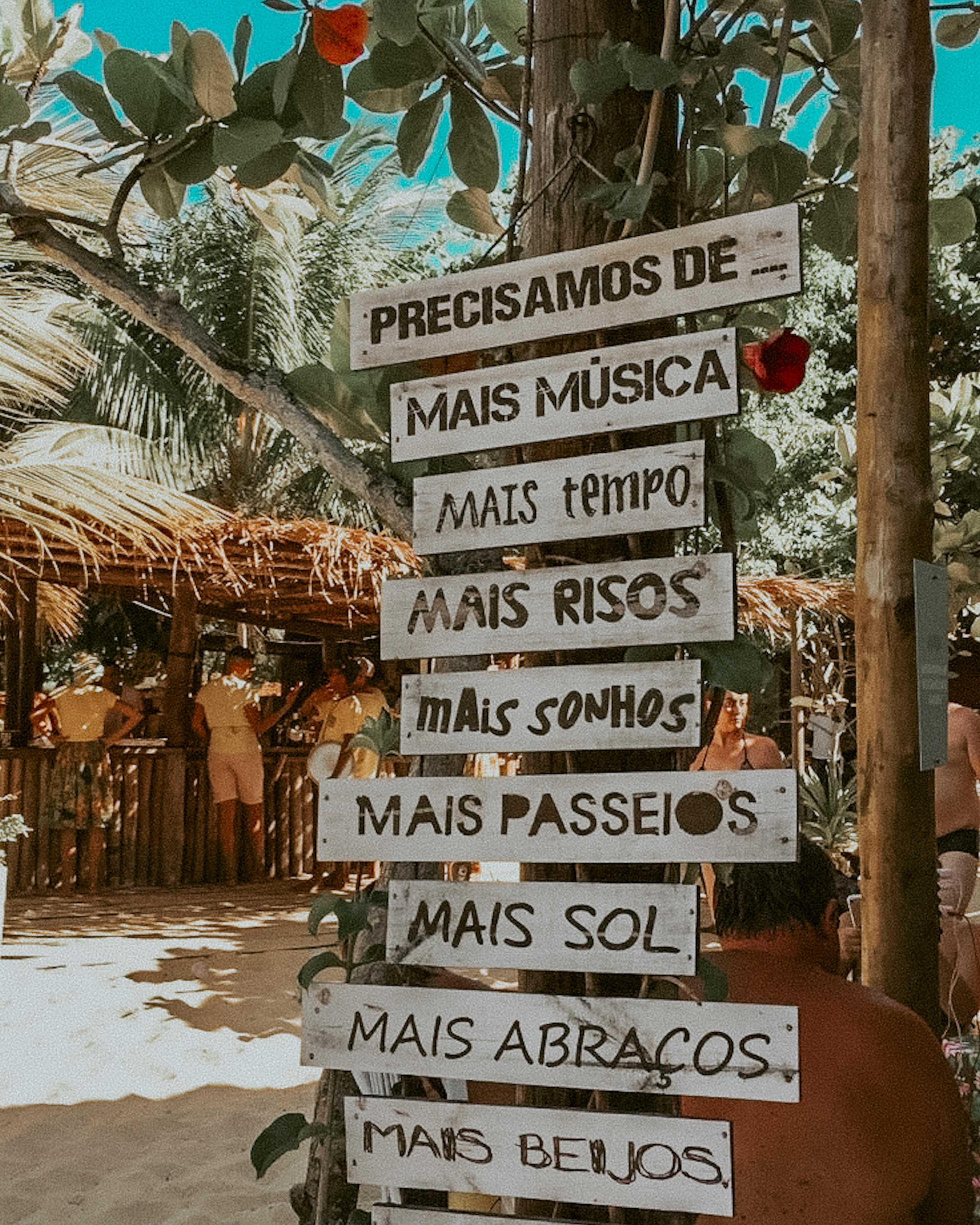 Inspirational Sign at Tropical Beach Bar