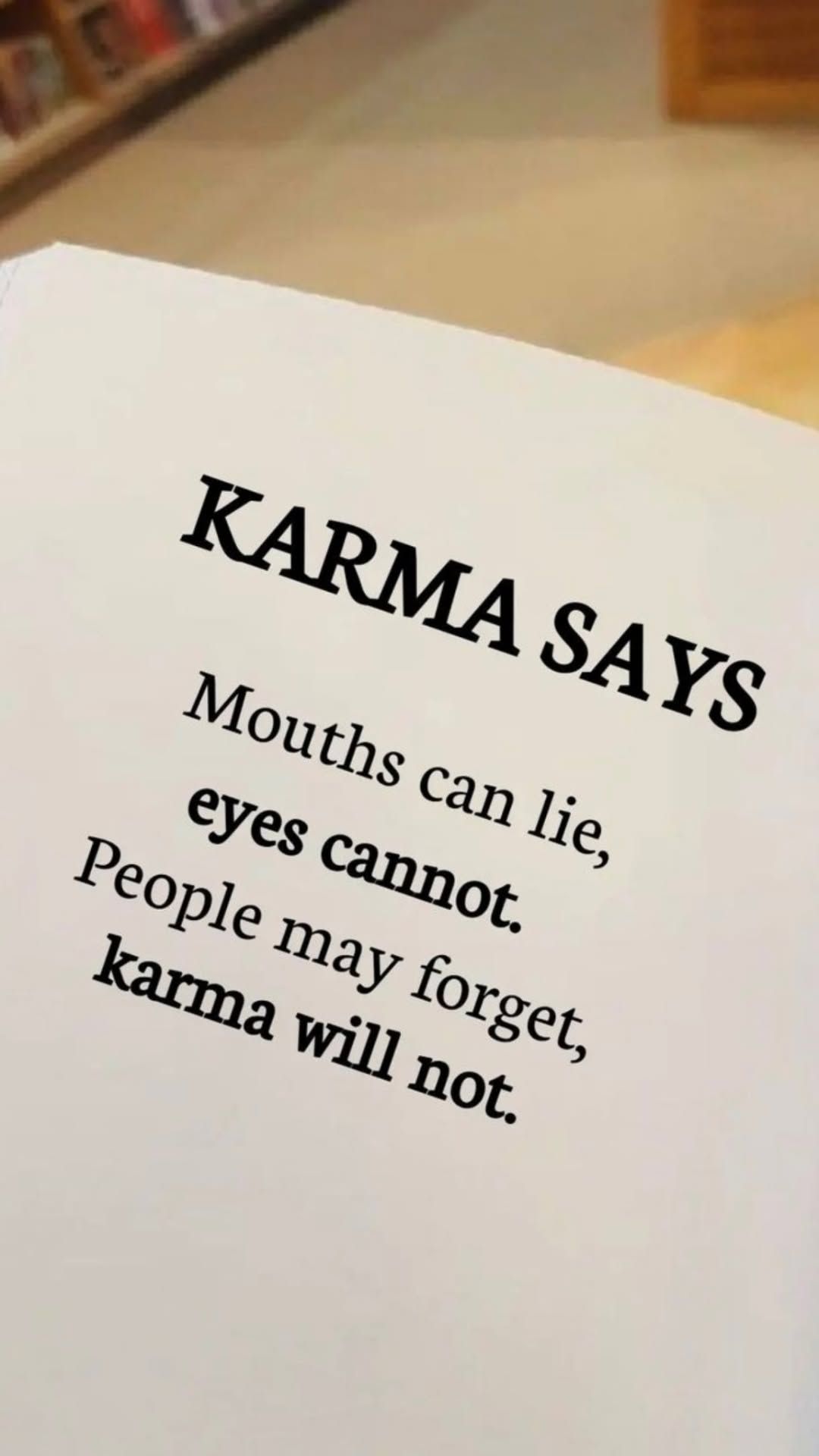 Karma Quote on Paper