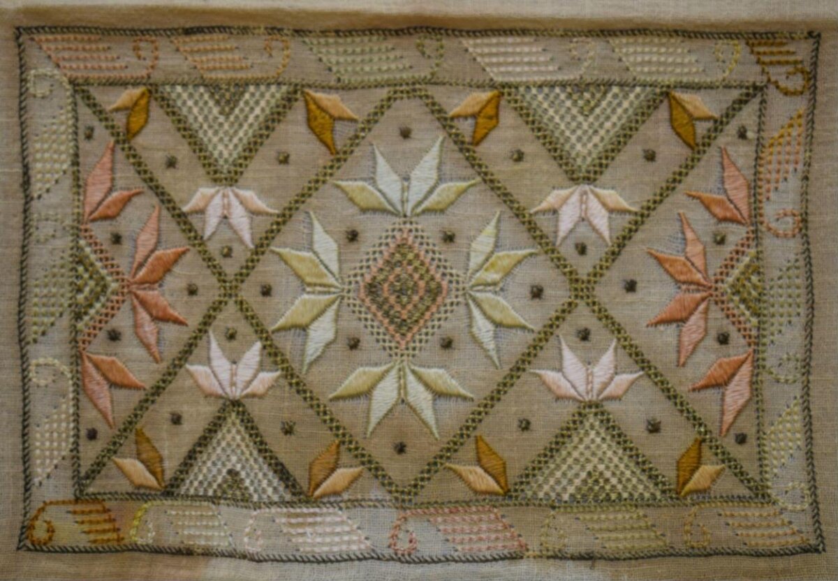 Geometric Floral Hand Embroidery