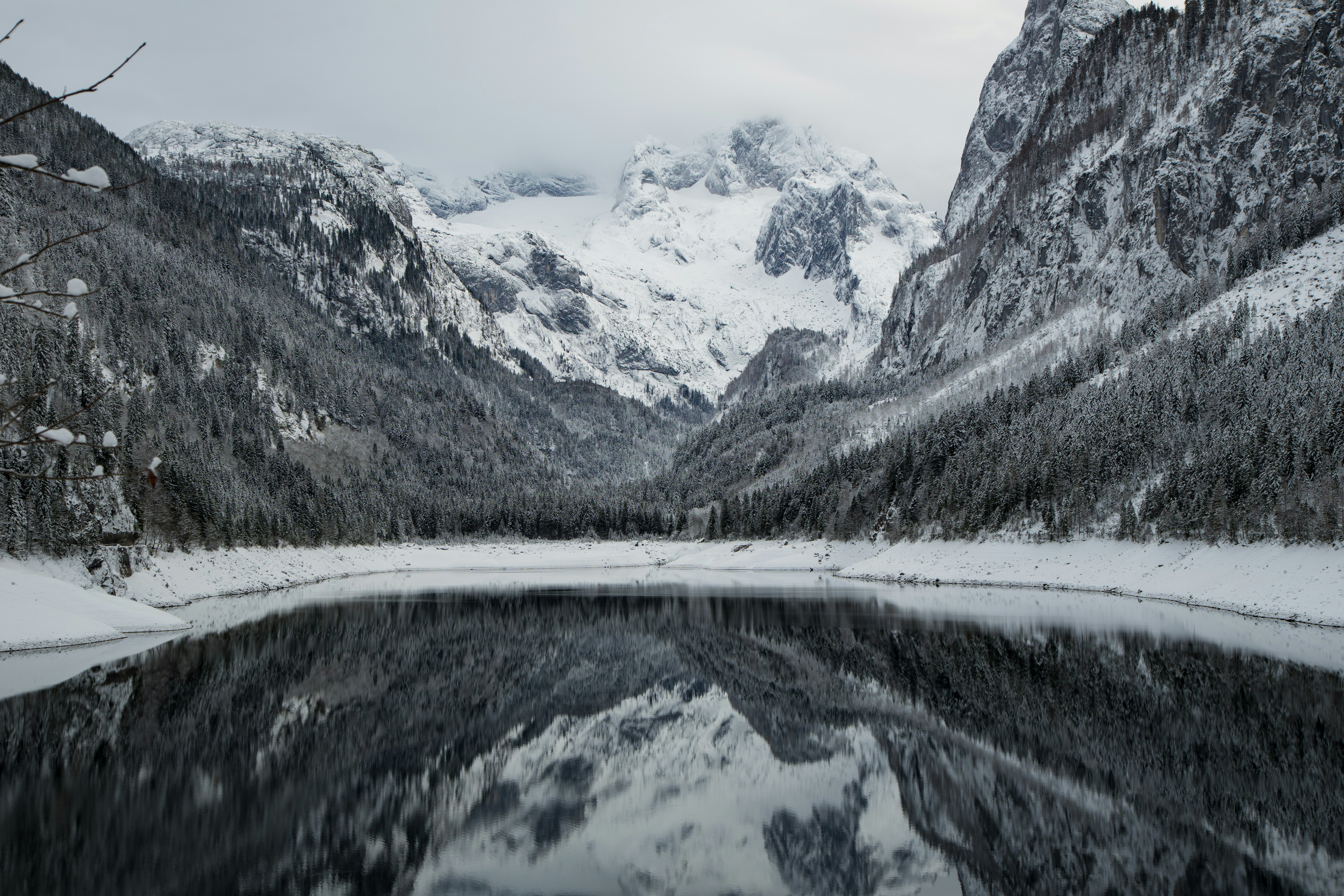 Snowy Mountains Reflected in Lake