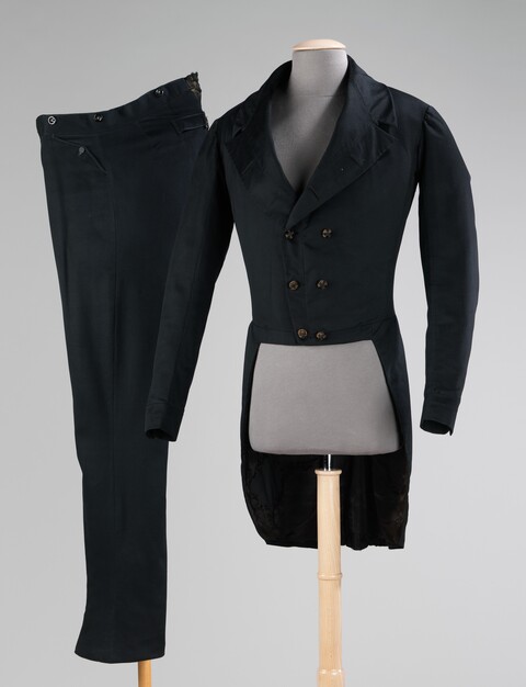 Vintage Men's Black Tailcoat and Trousers Suit