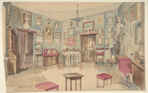 1859 Watercolor of Artist's Atelier