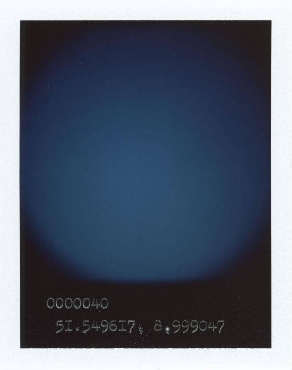 Polaroid Blue Gradient with Coordinates